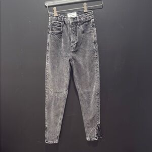 Reformation size 23 Women's skinny high waisted Gray Jeans with ankle zipper